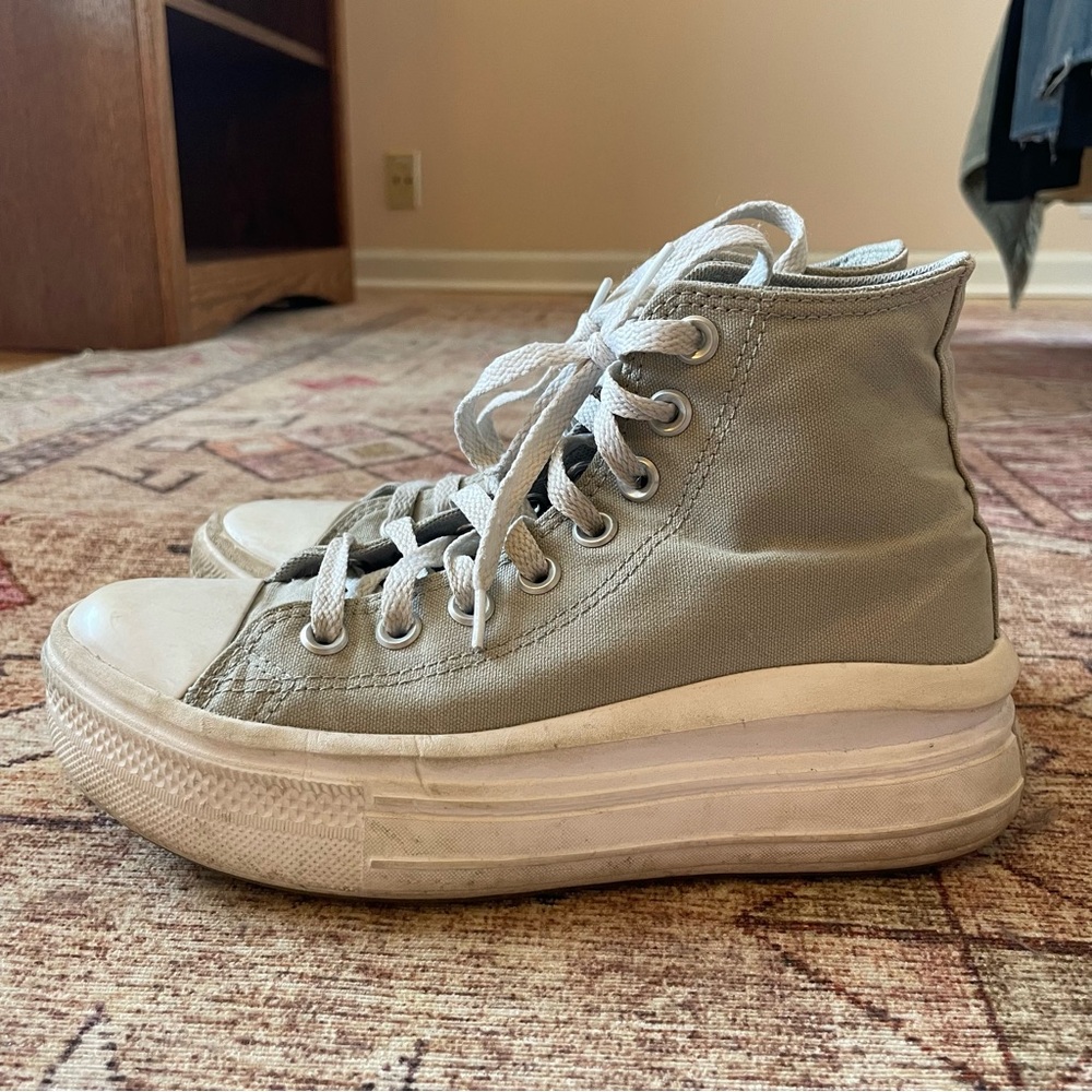 Converse All Star Move Platform High-Top Sneakers - Sage Green - Picture 6 of 11